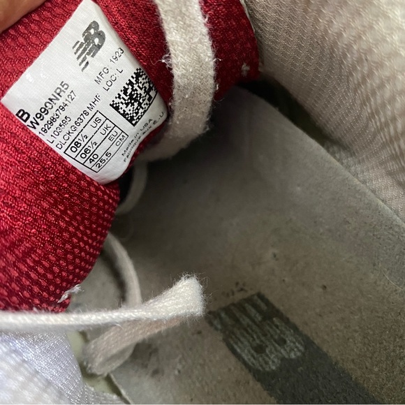 New Balance 990v5 Size 8.5 Women's Nimbus Cloud White Sneakers W990NR5 - Picture 11 of 13